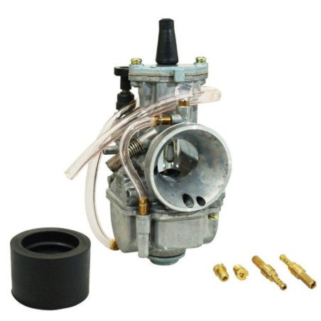 P2R CARBURATEUR TYPE PWK 26 SILVER A BOISSEAU PLAT AVEC POWER JET